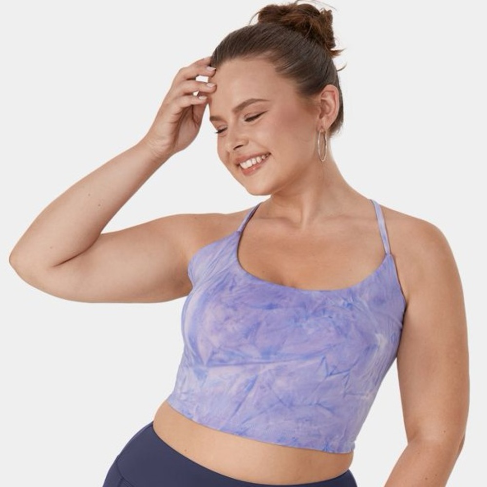 NWT Halara Spaghetti Strap Tie Dye Crisscross Lace Up Cropped Tank Top Size 2X